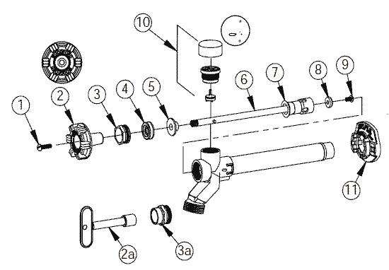 Woodford Outdoor Faucet Model 17 Repair Replacement Part Diagram